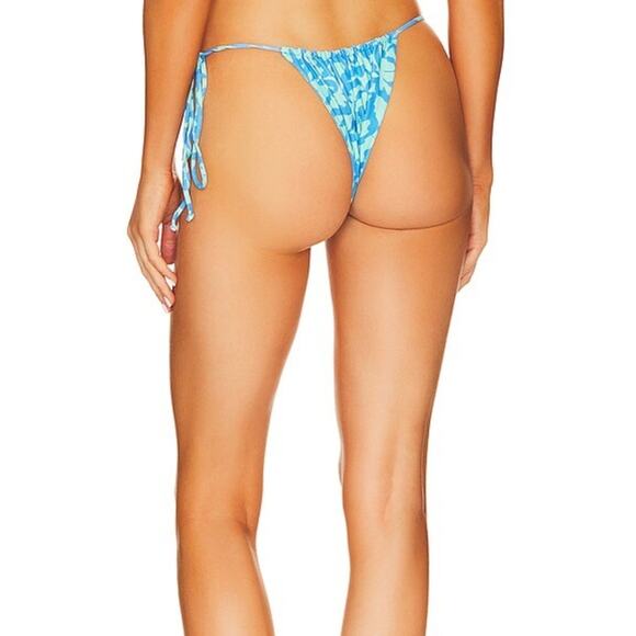 NEW Stone Fox Swim River String Bikini Swim Bottom in Ocean Bloom - Picture 10 of 13